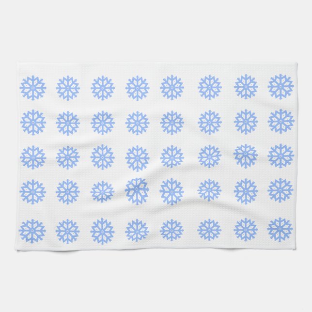  Snowflake Light Blue Winter Pattern   Kitchen Towel (Horizontal)