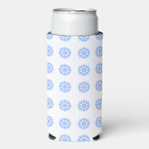  Snowflake Light Blue Winter Pattern    Seltzer Can Cooler