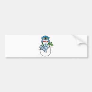snowflake like home snowman bumper sticker