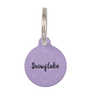 Snowflake Lilac winter name Pet Tag