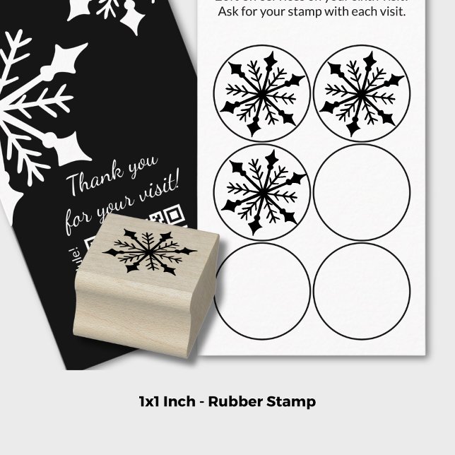 Snowflake - Loyalty Card Devaluation  Rubber Stamp (Snowflake - Loyalty Card Devaluation Rubber Stamp; Round 1 Inch)