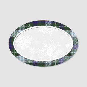Snowflake Mackenzie Plaid Name Tag