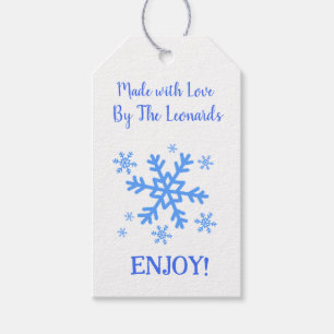 Snowflake MADE WITH LOVE Personalize NAME Gift Tags