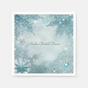 Snowflake Magic Winter Wonderland Elegant Party Napkin