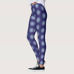 Snowflake mandala blue leggings