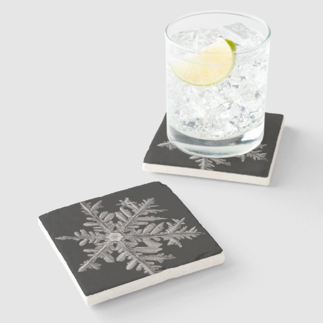 Snowflake Marble Coaster (Side)