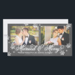 Snowflake Married and Merry 2-Photo Holiday Card<br><div class="desc"></div>