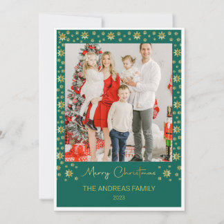 Snowflake Merry Christmas | Customizable Photo  Holiday Card