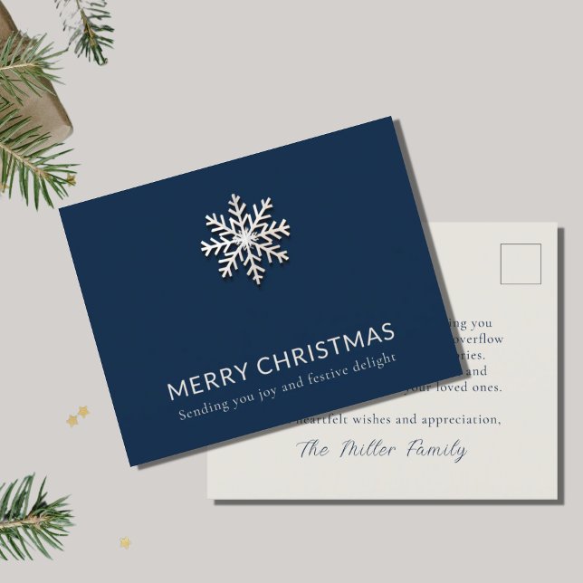 Snowflake Merry Christmas Postcard (Creator Uploaded)