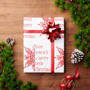 Snowflake Merry little Christmas (or customize) Wrapping Paper