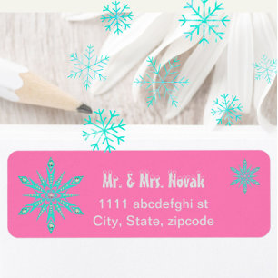 Snowflake mid century turquoise pink vintage 