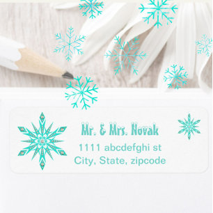 Snowflake mid century turquoise white diamond 