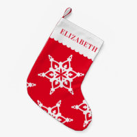 SNOWFLAKE modern cute patten white on red