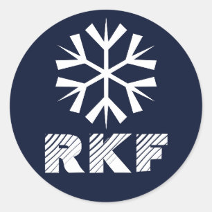 Snowflake Monogram Christmas Sitckers Classic Round Sticker