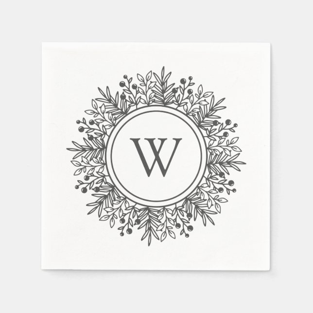 Snowflake Monogram Napkin (Front)