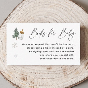 Snowflake Mountain Winter Baby Shower Book Request Enclosure Card