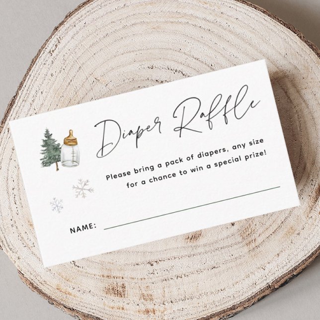 Snowflake Mountain Winter Diaper Raffle Enclosure Card (Creator Uploaded)