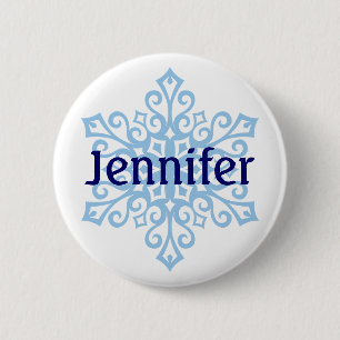 Snowflake Name Badge Buttons