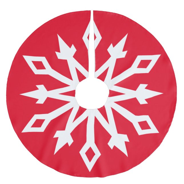 Snowflake No. 6 Brushed Polyester Tree Skirt (Front)