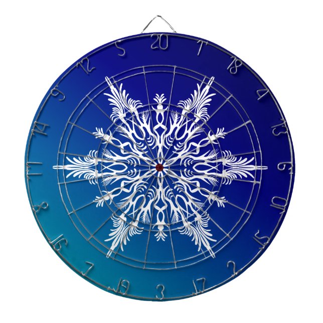 SNOWFLAKE  on Blue Dartboard (Front)