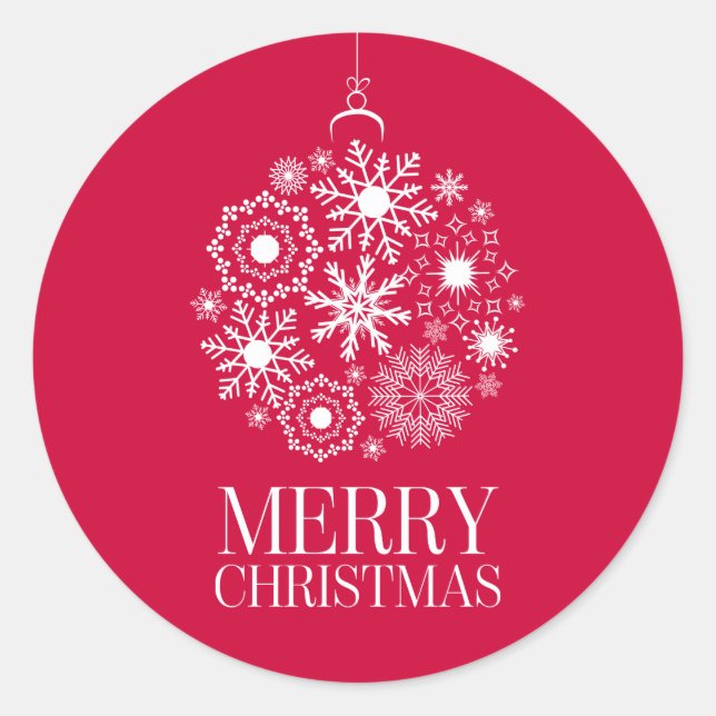 Snowflake Ornament Holiday Merry Christmas Sticker (Front)
