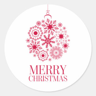 Snowflake Ornament Holiday Merry Christmas Sticker