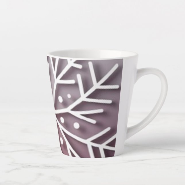 Snowflake Ornament Icon – Winter Holiday Design  Latte Mug (Right)