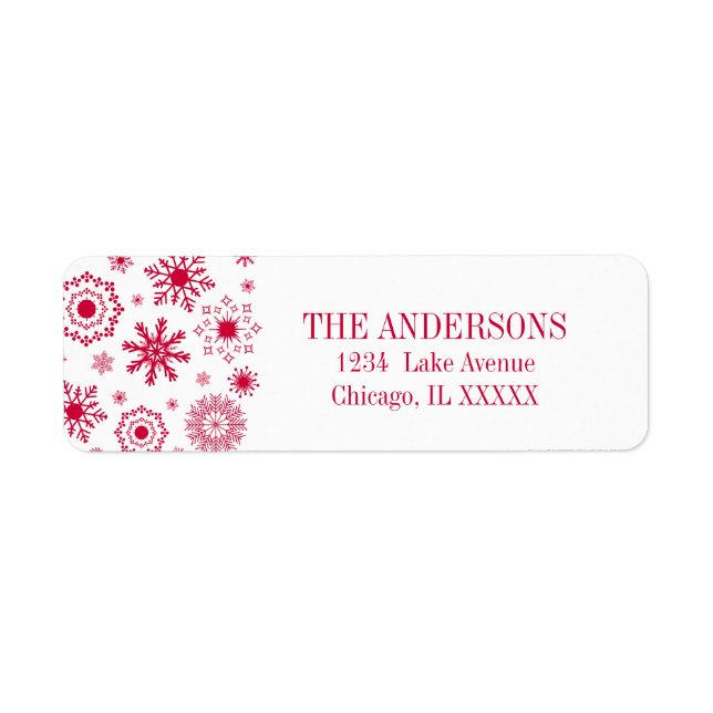 Snowflake Ornament Merry Christmas Address Label (Front)