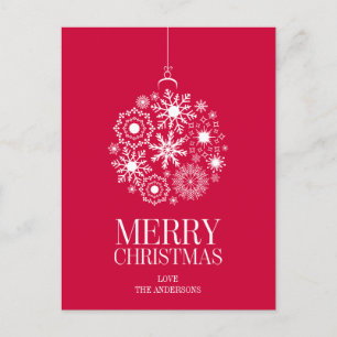 Snowflake Ornament Merry Christmas Postcard