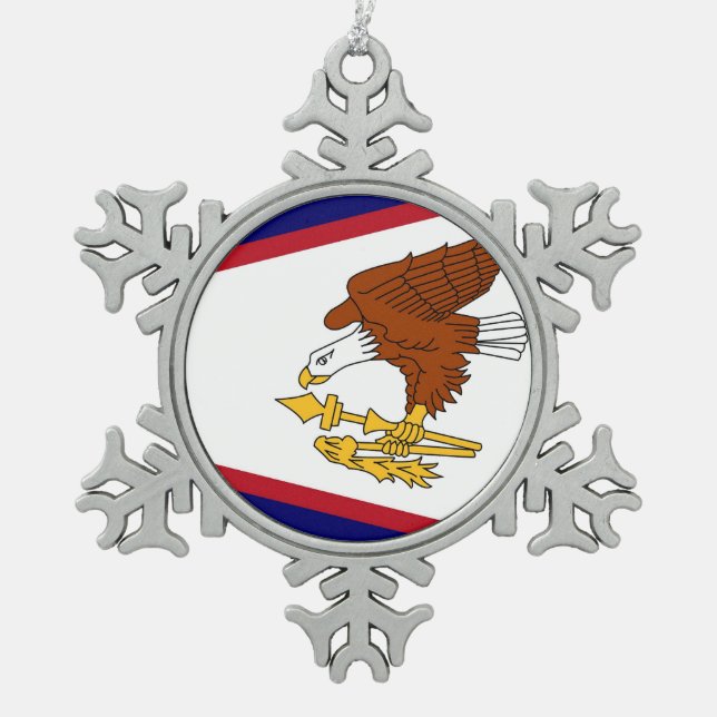 Snowflake Ornament with American Samoa Flag (Front)