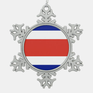 Snowflake Ornament with Costa Rica Flag
