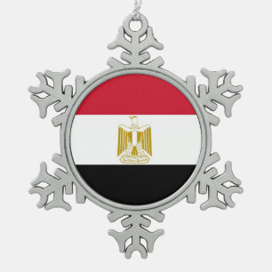 Snowflake Ornament with Egypt Flag