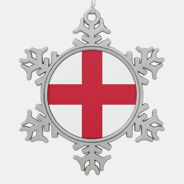 Snowflake Ornament with England Flag (Front)