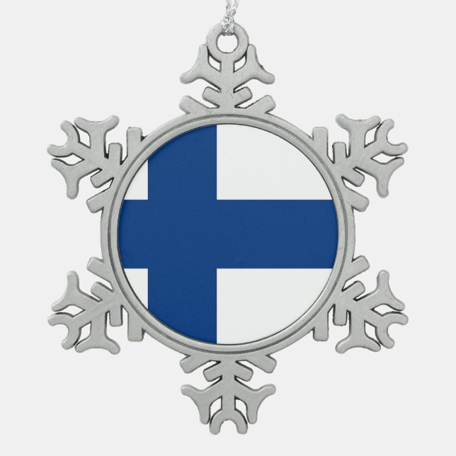 Snowflake Ornament with Finland Flag (Front)