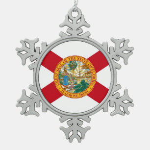 Snowflake Ornament with Florida Flag