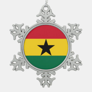 Snowflake Ornament with Ghana Flag