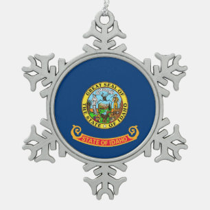 Snowflake Ornament with Idaho Flag