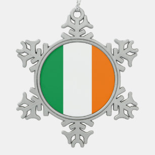 Snowflake Ornament with Ireland Flag