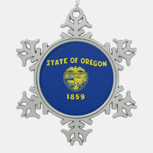 Snowflake Ornament with Oregon Flag
