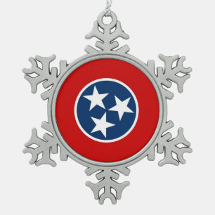 Snowflake Ornament with Tennessee Flag