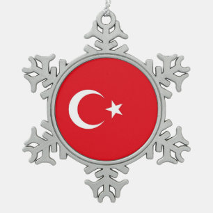 Snowflake Ornament with Turkey Flag