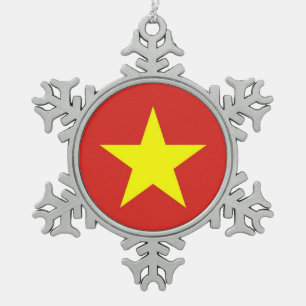 Snowflake Ornament with Vietnam Flag