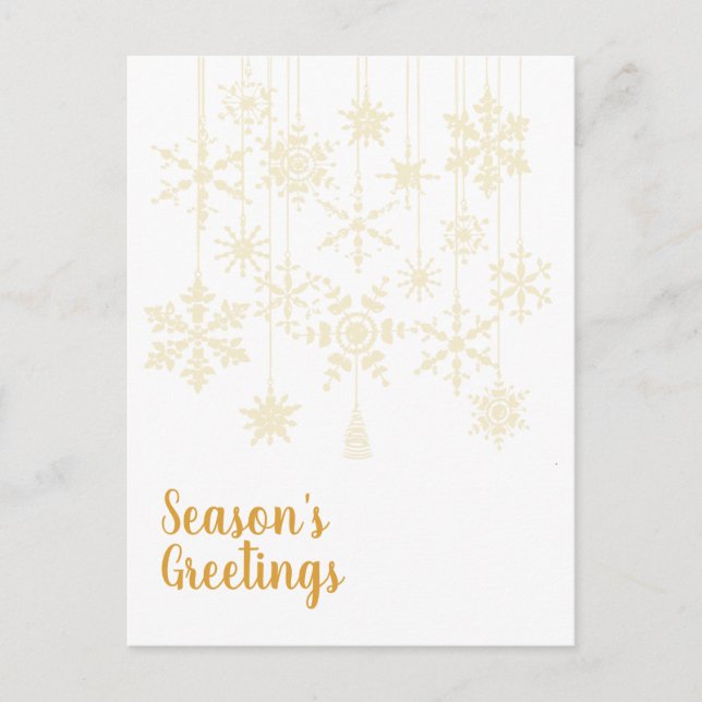 Snowflake Ornaments Gold Postcard (Front)