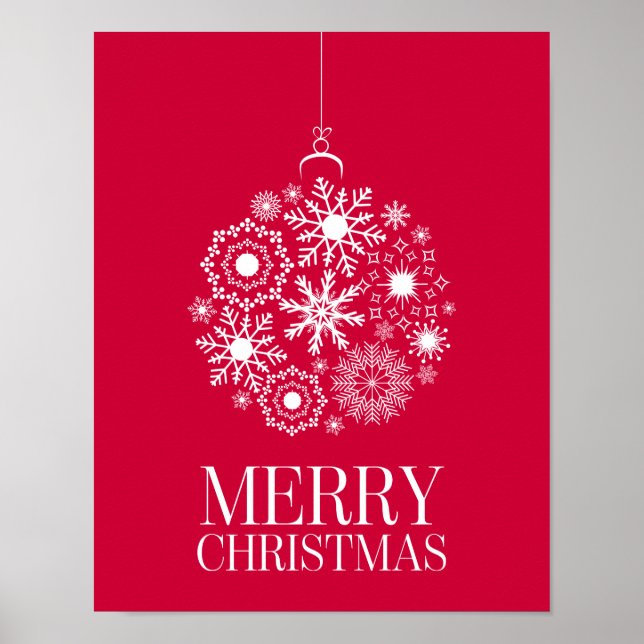 Snowflake Ornement Joyeux Noël Poster (Devant)