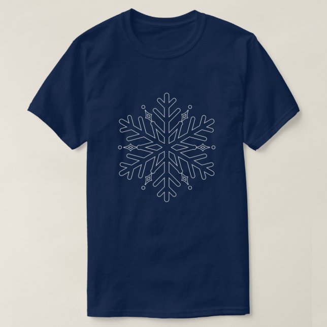 Snowflake Outline Design  T-Shirt (Design Front)