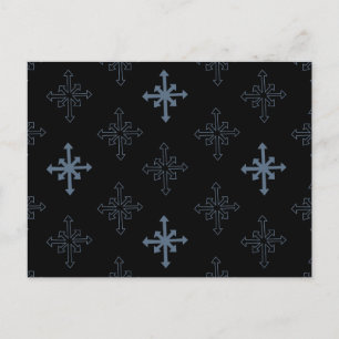 Snowflake outline pattern, Gothic cross inspired Postcard