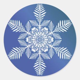 Snowflake Over Blue Sticker