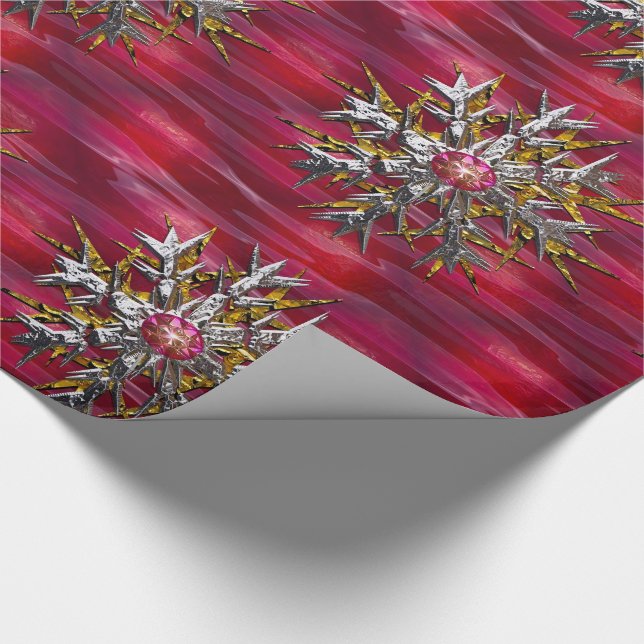  Snowflake Over Paris Wrapping Paper (Corner)