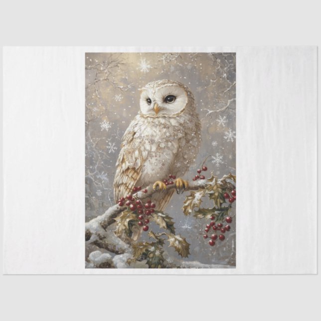 Snowflake Owl Tissue Paper (Front)