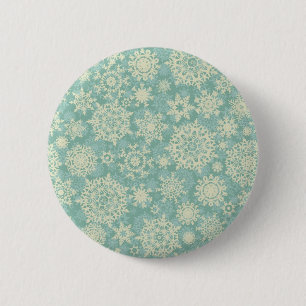 Snowflake pattern 2 inch round button